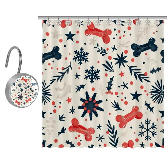 Cute Christmas Shower Curtain for Bathroom