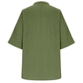 thumbnail image 6 of Gamivast Linen Women's Tops, Tees & Blouses Loose Fit Henley V-Neck Tunic Tops 3/4 Sleeve Summer Tops Button Linen Texture Casual Daily Outfits, 6 of 10