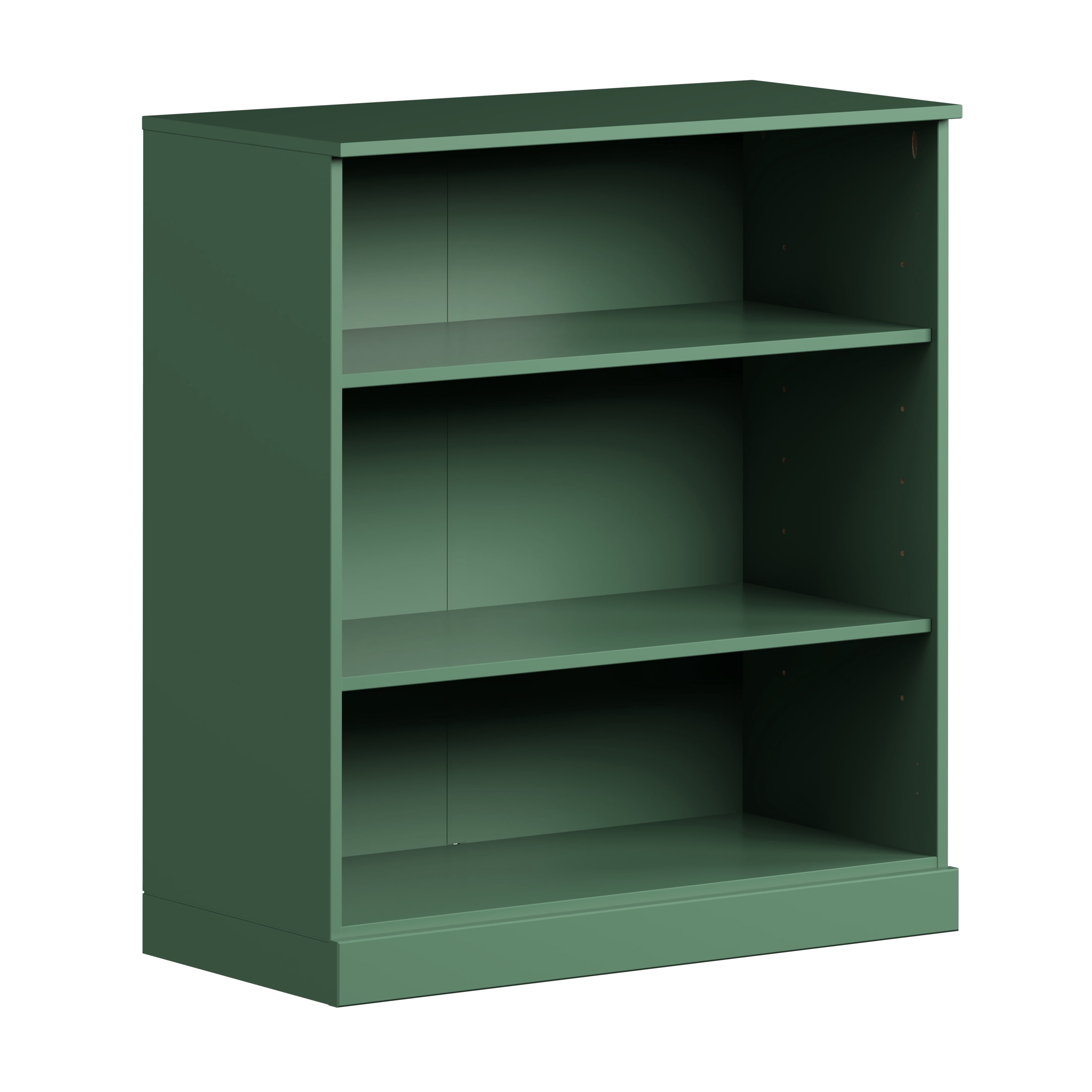 Palace Imports 100% Solid Wood 3-shelf Bookcase with Adjustable Shelves, Green