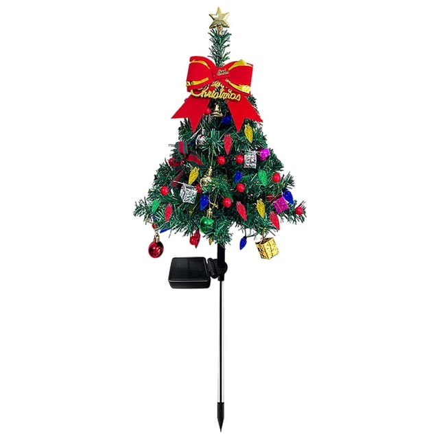 Solar Powered Christmas Tree LED Garden Lights Outdoor Courtyard Decorative Lighting For Holiday Season