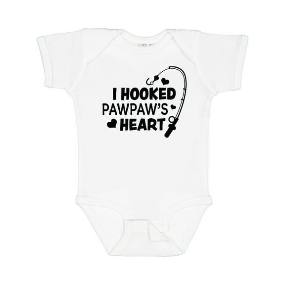 Inktastic I Hooked Pawpaw's Heart with Fishing Rod Boys or Girls Baby Bodysuit