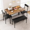 thumbnail image 1 of 4Pcs Dining Set for 4 with Table, 2 Chairs & Upholstered Bench, Rectangular Wood Kitchen Table for Small Spaces, Apartments & Breakfast Nook, 1 of 9