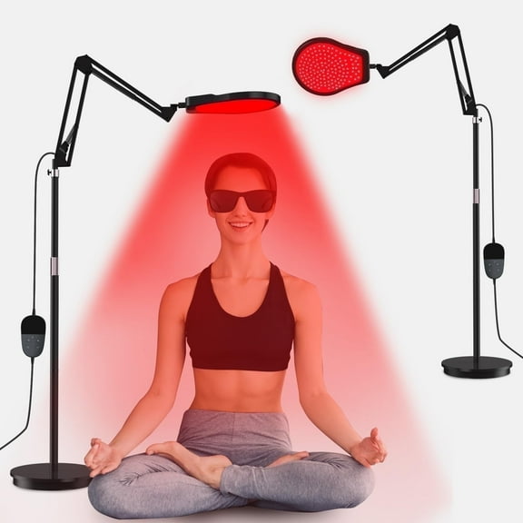 Sthmolepy 940nm Red Light Therapy Lamp - 150LEDs 2A AC - 360°Flex Rot - Timer w/Goggles&Stand