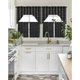 thumbnail image 5 of Black Boho Kitchen Curtains Sets 24 Inch Length with Valance, Bohemian Geometric Stripes Tribe Farmhouse Swag Valances and Tiers Curtain Set Drapes Swag Curtains for Living Room, Bathroom, Bedroom, 5 of 6