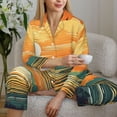 thumbnail image 6 of Haiem Tropical Sunset Paradise Pattern Women’s Long-sleeve Sleepwear,Sleepwear Set,2-piece Loungewear Set,Soft PJs Comfy Nightwear with Pockets-Small, 6 of 7