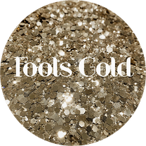 Glitter Heart Co. Glitter - High Quality Polyester Glitter - Fools Gold - Soft Gold Chunky Mix - 2 oz Bag