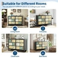 thumbnail image 6 of Roromall 6 Drawer Dresser for Bedroom, Wooden Chest of Drawers, Retro Floral Pattern Dresser, Farmhouse Dressers for Living Room, Hallway, Entryway, 6 of 9