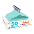 thumbnail image 1 of MAGMALIFE 50 Ganchos de Terciopelo para Ropa Infantil, Gancho Plateado Giratorio de 360 Grados, Adecuado para Todo Tipo de Ropa, Antideslizante, 35 cm de Largo (Menta), 1 of 7