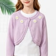 thumbnail image 5 of Girls Cardigan Cotton Soft Lightweight Bolero Shrug Knit Sweater Crop Jacket Teen Girls Button Front School Uniform shawl, 5 of 5