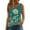 A002_Cyan, variant on Tank Tops for Women Casual Ruffled Square Neck Top Sleeveless Shirt Loose Fit Printed Tees
