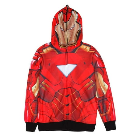 Iron Man - Classic Mask All Over Costume Zip Hoodie