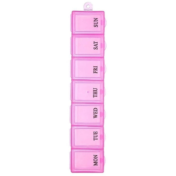 destyer Boîte de Voyage pour Pilules 3 Couleurs 7 Jours Distributeur de Pilules Portable 1 Semaine Organisateur de Rangement Chaîne