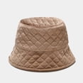 thumbnail image 4 of CoCopeaunts Bucket Hat for Women Autumn Winter Warm Solid Quilted Plaid Fisherman Hat Casual Version Outdoor Flat-top Basin Hat, 4 of 8