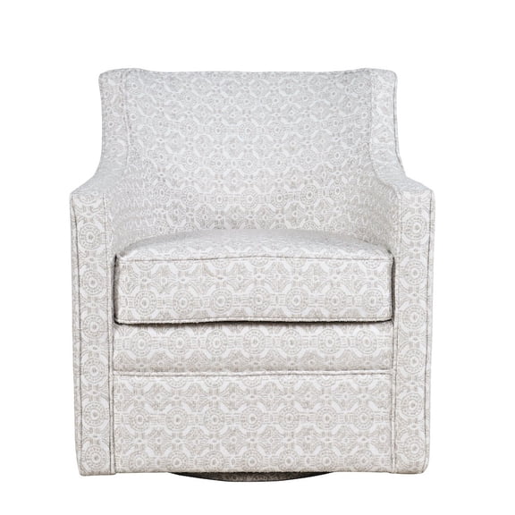 Jofran Barrett Crux Transitional Modern Textured Upholstery Swivel Accent Armchair