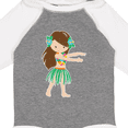 thumbnail image 4 of Inktastic Brown Haired Hula Girl Girls Long Sleeve Baby Bodysuit, 4 of 5
