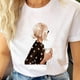 thumbnail image 3 of Camiseta de dibujos animados para mujer, ropa de manga corta, informal, de viaje, bonita, a la moda, 3 of 5