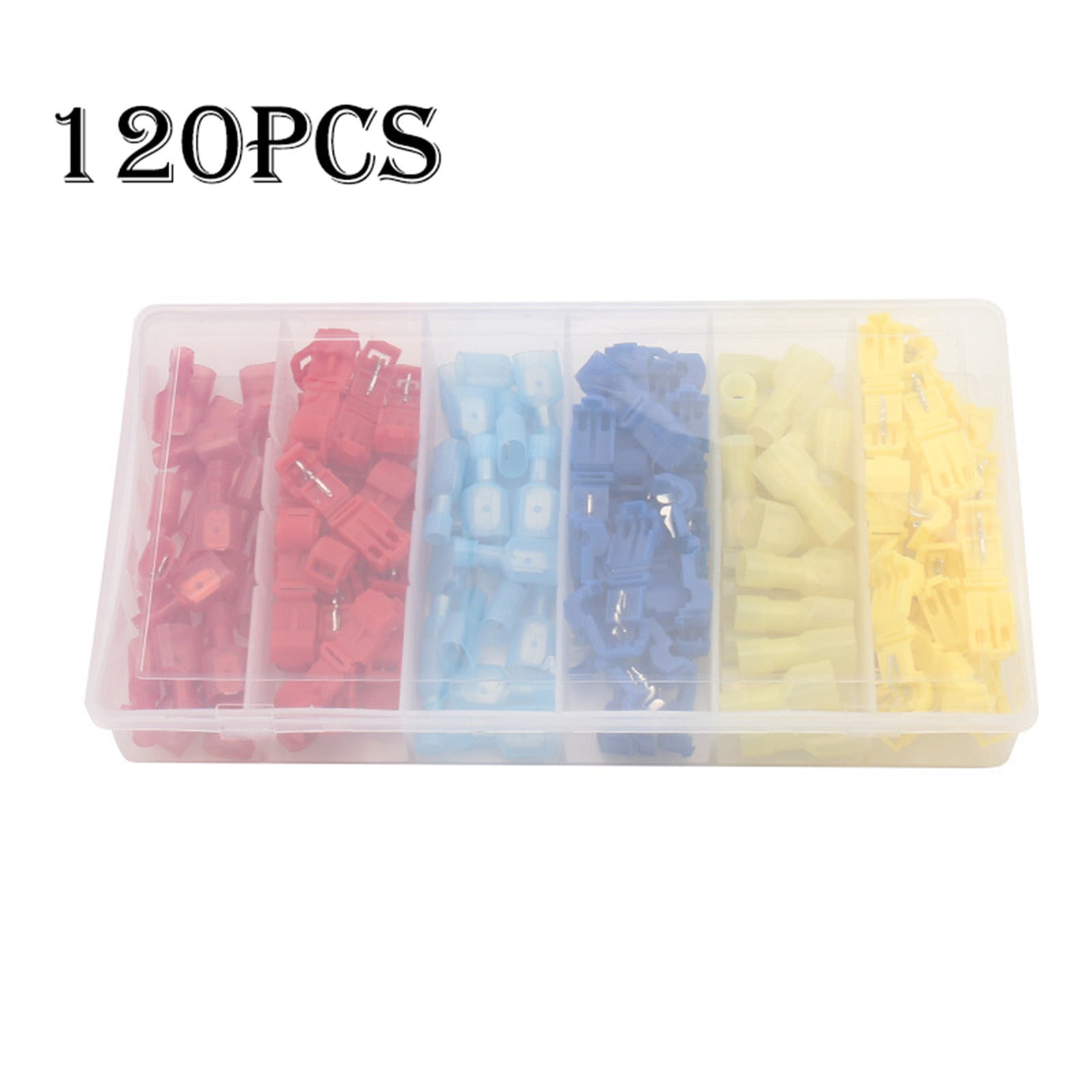 120pc Insulated 22-10 AWG T-Taps Quick Splice Wire Terminal Connectors Combo Kit