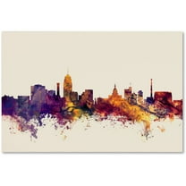 Trademark Fine Art "Lansing Michigan Skyline" Canvas Art by Michael Tompsett