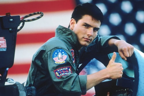 Tom Cruise in Top Gun thumbs up sign in cockpit fighter jet 24x36 ...