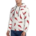 thumbnail image 3 of Pofeuu Chili Print Mens Casual Hooded Collar Drawstring Hoodies Pullover Sweatshirts Casual Long Sleeve Shirts-4X-Large, 3 of 7