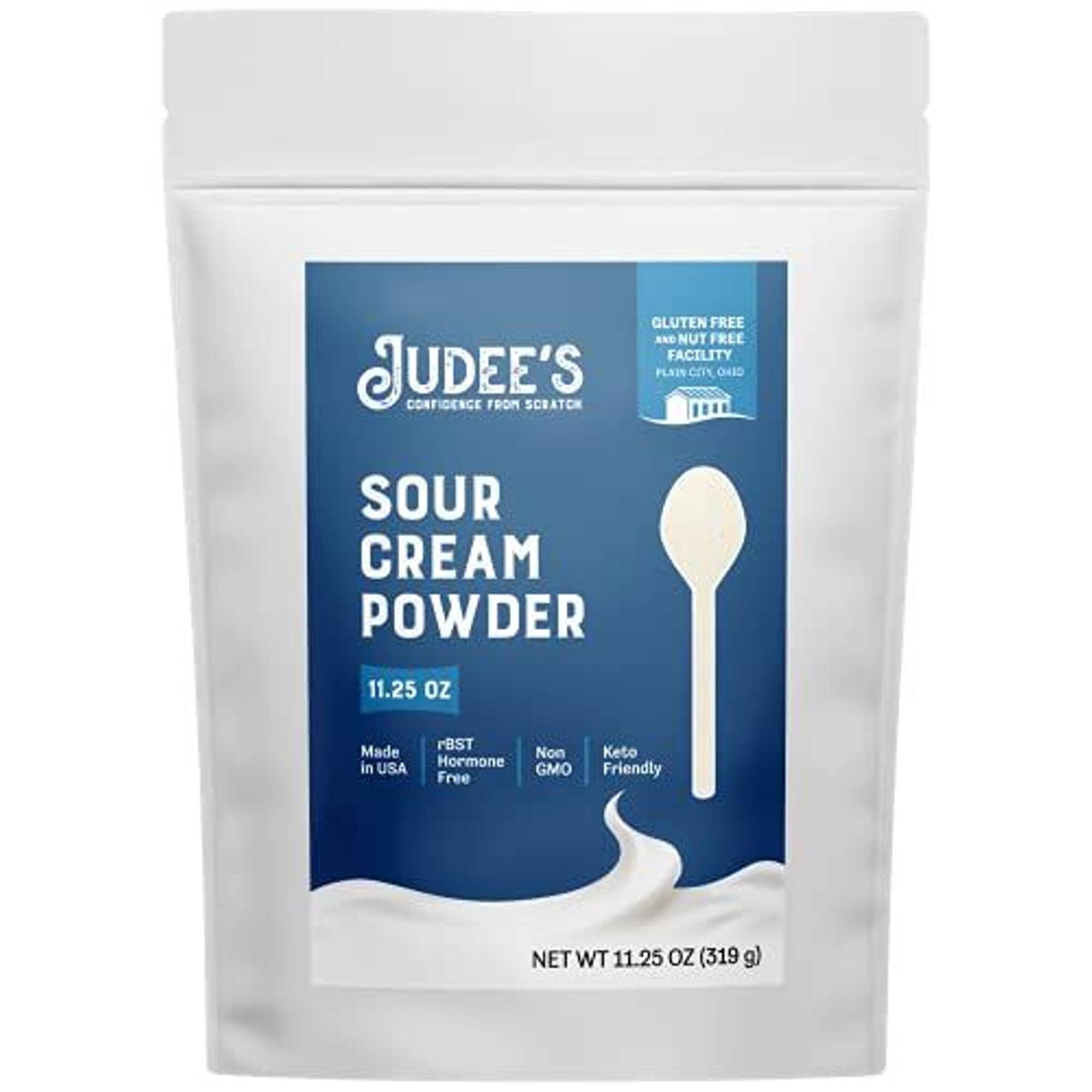 Judee s Gluten-Free Powdered Sour Cream - Freeze-Dried Sour Cream Powder for Baking & Dips - Non-GMO & Gluten-Free Mix - 11.25 Oz - Pack of 1