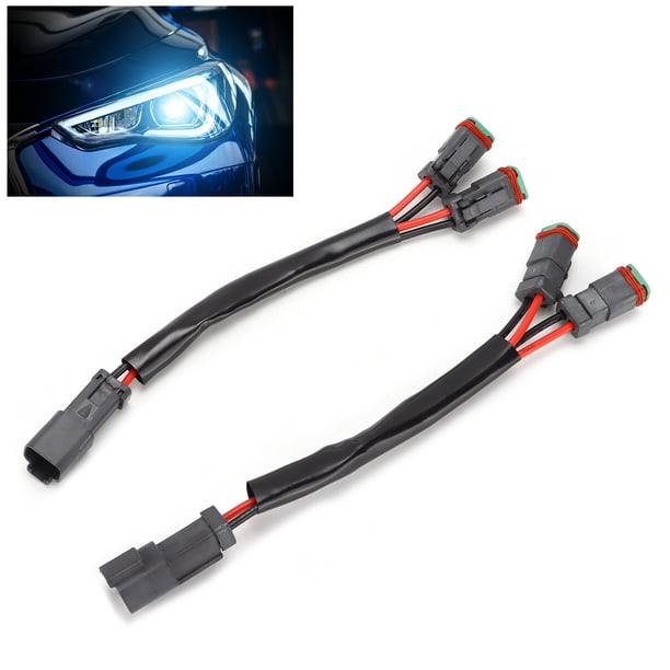 Arnés De Cableado Del Conector De La Luz De Trabajo, 2 Piezas Arnés De Cableado Del Adaptador De La Luz De Trabajo ABS 12V-24V Para Automóvil Para Universal Para Automóvil