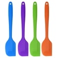 thumbnail image 1 of Silicona Espátula Calor Resistente Sin-Rayones Cocina Goma Torneros Anti-adherente Espátula para Cocinar Hornear y Mezclar Naranja, azul, púrpura, verde 4 piezas, 1 of 7