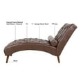 thumbnail image 4 of Classic Faux Leather Upholstered Chaise Lounge, Button Tufted Sleeper Lounge Chair with Solid Wood Pillow for Living Room Bedroom, 4 of 13