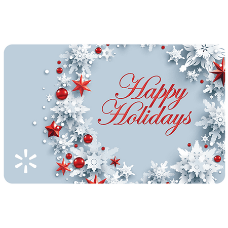 Silver & Red Wreath Walmart eGift Card