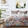 thumbnail image 3 of Candy Gingerbread Bedding Duvet Cover Set Queen Size 4 Pieces Christmas Tree Light Ball Cute Fantasy Bedding Set with Zipper Closure, 1 Comforter Cover 90x92 Inches 1 Flat Sheet & 2 Pillow Cases, 3 of 7