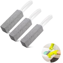 Tutuviw 3Pcs Pumice Cleaning Stone with Handle Pumice Stone for Toilet Bowl Cleaning Remover for Toilet, Bathroom, Kitchen Sink, Grill(Grey)