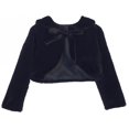 thumbnail image 1 of Big Girl Long Sleeve Ribbon Faux Fur Dress Coat Flower Girl Bolero Jacket USA Black 14 SK C35 BNY Corner, 1 of 2