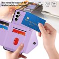 thumbnail image 6 of Allytech Galaxy A13 5G Wallet Case with Shoulder Strap, Luxury PU Leather RFID Blocking Protectve Anti-Scratch Bumper Cards Slots Magnetic Closure Phone Case Cover for Samsung Galaxy A13 5G, Purple, 6 of 9