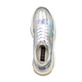 thumbnail image 3 of AQUA Womens Iridescent Silver Mixed Media 1" Platform Cushioned Ike Round Toe Lace-Up Athletic Sneakers Shoes 8 M, 3 of 4
