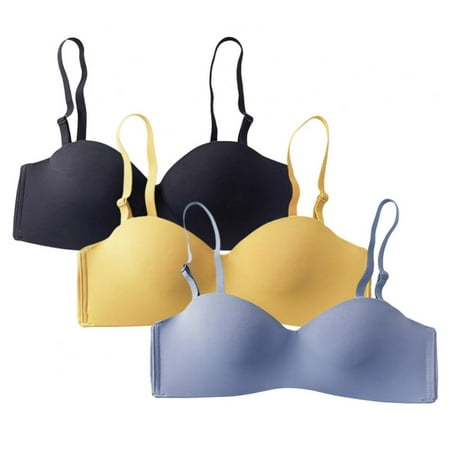 

Xmarks Women s Beauty Back Smoothing Strapless Bra Solid Color Wireless Lingerie Breathable Soft Gather Thin Teens Girls Brassiere Top(3-Packs)