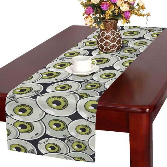 MKHERT Halloween Theme Eyeball Zombie Table Runner Home Decor for Home Kitchen Wedding Party Banquet Decoration 16x72 Inch
