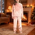 thumbnail image 4 of LIJCC Boys' Girls' Coral Fleece Clothes Set Sweatshirt Top and Pants Winter Warm Soft Fuzzy Homewear Sleepwear Tops(Pink,3-4 Years), 4 of 4