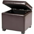 thumbnail image 2 of SAFAVIEH Madison Rustic Solid Flip Top Square Storage Ottoman, Brown, 2 of 2
