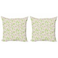 thumbnail image 1 of Ambesonne Shabby Flora Throw Pillow Cover 2 Pack, Spring Yard Pastel, 24", Pale Pink Pale Green, 1 of 2