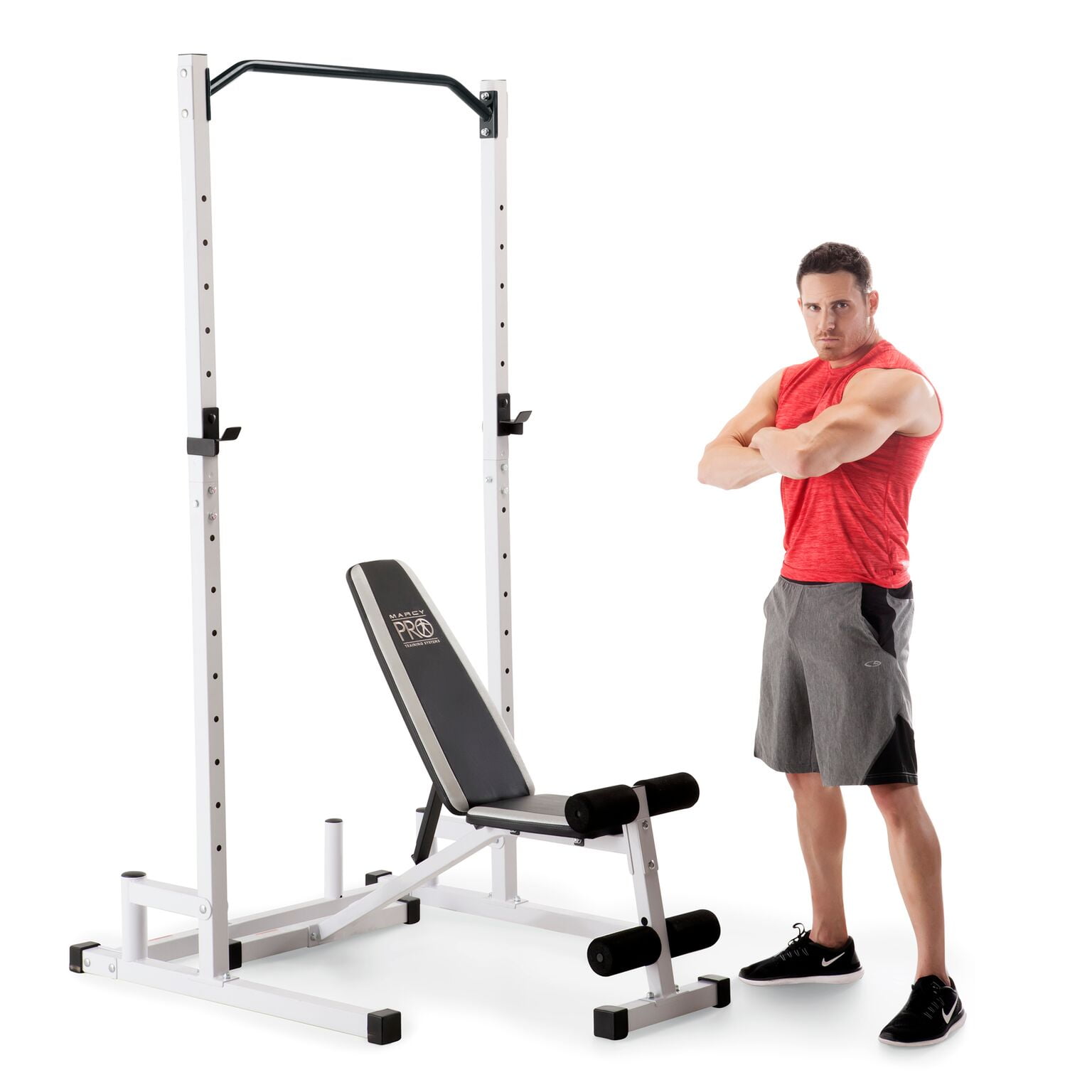 Weight Lifting Bench Set Workout Fitness Exercise Power Cage Home