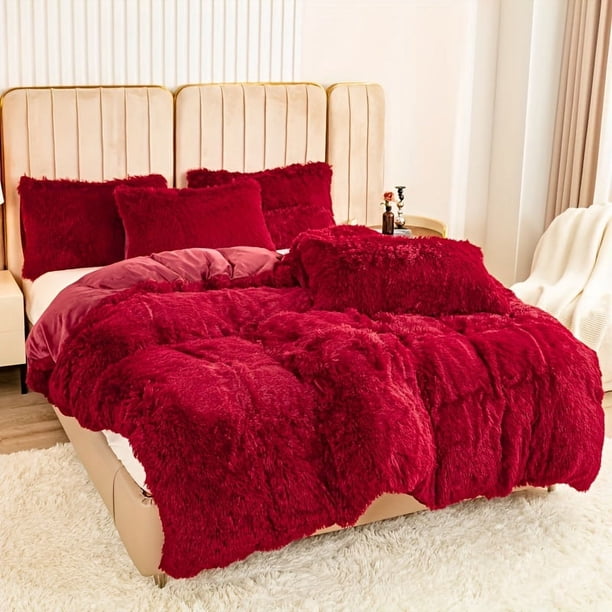 Juego de 3 fundas nórdicas de felpa multicolor: ropa de cama suave y cálida para dormitorio, habitación de invitados y dormitorio.