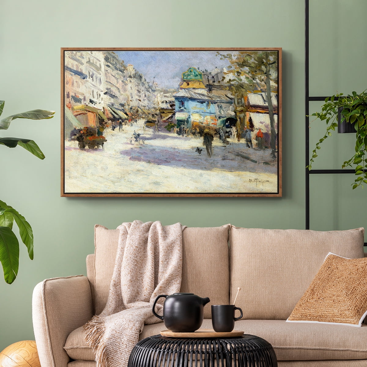 Vintage Landscape-CCXCI By Wexford Home Framed in Walnut Wood Gallery Wrapped Canvas 17 in. x 25 in.