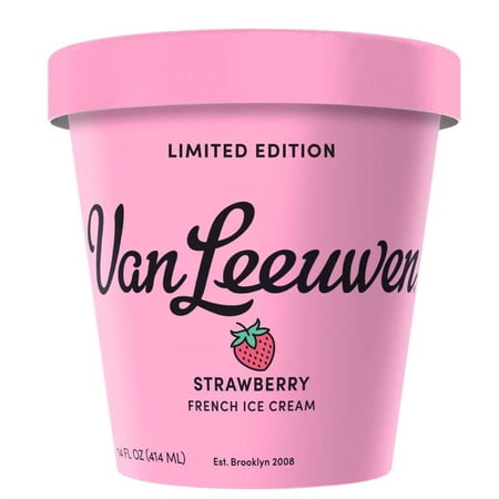 Van Leeuwen Strawberry Flavored French Ice Cream, 2/3 cup (119g), 2.5 servings, 14 oz