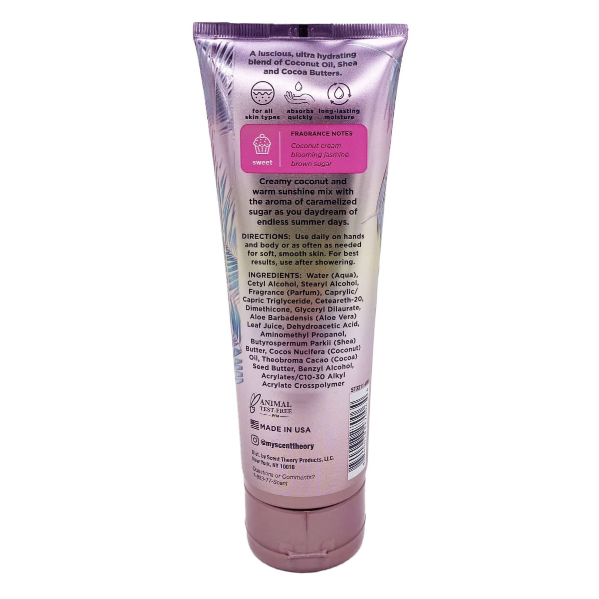 Scent Theory Hand and Body Cream with Shea Butter for All Skin Types, Coconut Dreams, 8 oz
