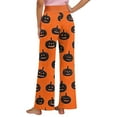 thumbnail image 4 of MLQIDK Women Plus Size Fall Pajamas Halloween Loose fit Pumpkin Bat Ghost Print Pajama Pants Drawstring Elastic Waist Pumpkin Pajamas Funny Comfy PJ Bottoms, 4 of 4