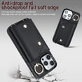 thumbnail image 6 of ShellTech for iPhone 14 Pro Wallet Case with Cross Body Chain,Zipper Case Cover with Coin Pocket Lanyard,Black, 6 of 10