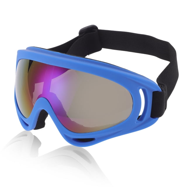 Gafas de montar para motocicleta Unique Bargains 1 Pc PC PU Gafas de sol para deportes al aire libre para motocross, bicicleta de tierra, ATV, lente colorida, marco azul claro