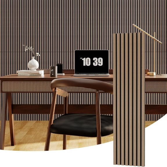2PCS 3D Fluted Wood Acoustic Panels 47.2"x11.8" – Modern Sound-Absorbing Slat Wall Panels for Interior Decor, Home Theater, Recording Studio, Office, Superior Noise Reduction & Quick Mount