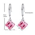 thumbnail image 5 of Crystal Drop Dangle Earrings s925 Sterling Silver Cubic Zirconia Square Shape Jewelry For Women, 5 of 6