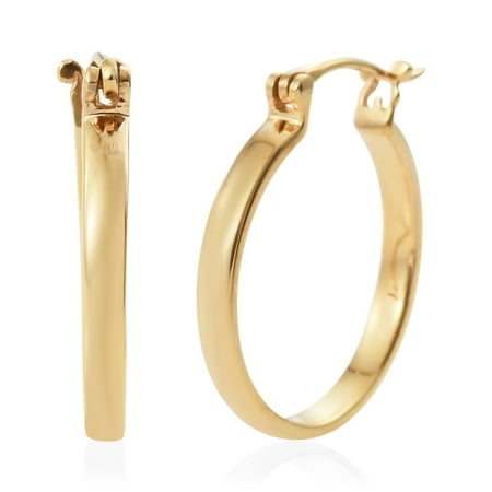 925 Sterling Silver 14K Yellow Gold Plated Hoops Hoop Earrings Gift Jewelry for